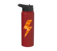 Orange Fall CAMO Lightning Bolt Thunderbolt Team Stainless Steel Insulated Water Bottle