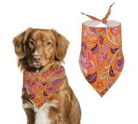 Orange Flame Gilded Dog Bandana, Soft Breathable Pet Scarf, Personalized Dog Bib Kerchief for Small Medium Large Dogs Cats, Exquisite Pet Neckerchief for Daily Wear, Travel, Party