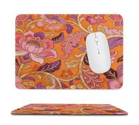 Orange Flame Gilded Stitched Edge Mouse Pad