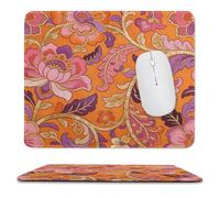 Orange Flame Gilded Stitched Edge Mouse Pad