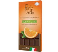 Orange Flavored Dark Chocolate Bar - Perle di Sole | Artisan Extra Dark Chocolate with Natural Orange Aroma - Intense and Citrus Taste, Delight Made in Italy