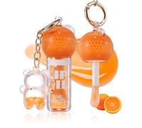 Orange Flavored Lip Oil, Tinted Lip Gloss, Lip Balm With Cute Bear Keychain
