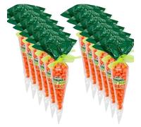 Orange Flavour Jelly Beans in Carrot Shaped Bag 96g each - Spring Easter Candy Treat, Decorative Novelty Sweet Gift Pack (Pack of 12)