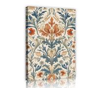 Orange Floral Canvas Wall Art Framed Vintage Botanical Living Art 40x60cm