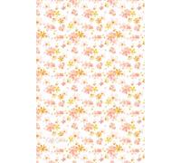 Orange Floral Pattern Notebook: Aesthetic Cute Flower Pattern Journal, 6 x 9 Inches, 120 Pages, Lined Diary with About Me Page and Date Headers