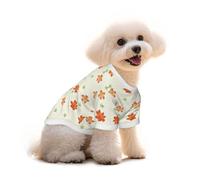 Orange Floral Sprigs Dog Clothes Cotton Pullover for Small to Medium Dogs