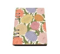 Orange Flowers A5 Notebook, Pu Leather Notebooks A5, Lined Paper Lined Notebook 180Pages/90Sheets, Work Books for Study, Notes Book for Home, College Essentials Journal Diary