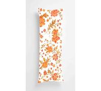 Orange Flowers Body Pillow Case Cover 50x150cm, Long Backrest Cushion pillow Protector with Zipper, Decorative Bedding Pillowcase, Soft body pillow cover for Couch Bedroom Vintage