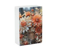 Orange Flowers Cigarette Case 85mm King Size, Crushproof Plastic Cigarette Box Holder for Men Women Cigar Protective Cover Waterproof Cigarettes Holder 20 Capacity