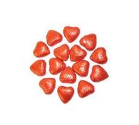 ORANGE FOIL CHOCOLATE LOVE HEARTS WEDDING FAVOURS X90
