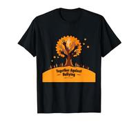 Orange for Unity: Inspiring Community Togetherness T-Shirt, Men, Black, S