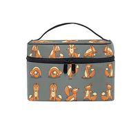 Orange Fox Art Cosmetic Bag Organizer Zipper Makeup Bags Pouch Toiletry Case for Girl Women