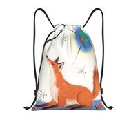 Orange Fox Drawing Sport Sack Versatile String Bag Unisex Drawstring Backpack For Shopping Trainer Beach 36X42Cm
