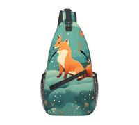 Orange Fox Looking Into The Distance Cross Body Bag Trendy Sling Bag Anti Theft Chest Backpack For Men Women Camping