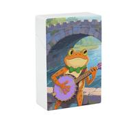 Orange Frog Playing Banjo Cigarette Case Compact Waterproof Cigarette Box - Smoking Accessories, Unisex Cigarettes Case for Travel,s, Daily Use