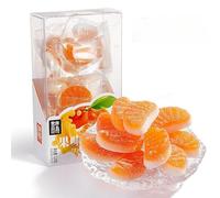 Orange fruit juice soft candy, strawberry white peach fruit gummies, fruit fudge snacks, chewing candy, assorted candies, sweets, children's candy, casual fruit snack gift (Sweet Orange,2 boxes)
