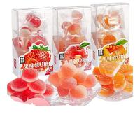 Orange fruit juice soft candy, strawberry white peach fruit gummies, fruit fudge snacks, chewing candy, assorted candies, sweets, children's candy, casual fruit snack gift (Mixed Flavors,3 boxes)