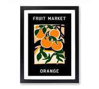 Orange Fruit Market Exhibition Vol.5 Framed Print | A2 Black Framed Wall Art | Ready to Hang | Modern Food Picture | Living Room Bedroom Lounge Office