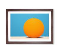 Orange Fruit Minimalism Framed Print | A2 Walnut Framed Wall Art | Ready to Hang | Minimalist Food Picture | Living Room Bedroom Lounge Office