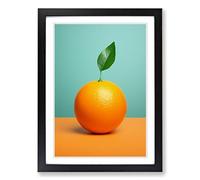 Orange Fruit Minimalism No.2 Framed Print | A2 Black Framed Wall Art | Ready to Hang | Minimalist Food Picture | Living Room Bedroom Lounge Office