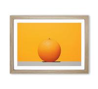 Orange Fruit Minimalism No.3 Framed Print | A2 Oak Framed Wall Art | Ready to Hang | Minimalist Food Picture | Living Room Bedroom Lounge Office