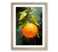 Orange Fruit Modern Framed Print | A2 Oak Framed Wall Art | Ready to Hang | Modern Food Picture | Living Room Bedroom Lounge Office