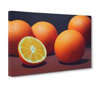 Orange Fruit Painting Canvas Print | Gallery Wrapped 30mm Frame Wall Art | 30x20 inches | Ready to Hang | Modern Still Life Picture | Living Room Bedroom Lounge Office