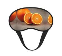 Orange Fruit Print Blackout Sleep Mask - Side Sleeper Eye Cover, Soft Comfort, Perfect for Travel, Meditation