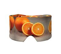 Orange Fruit Print Sleep Eye and Ear Muffs Mask - Adjustable Yoga Travel Headband, Keep Warm Shading Comfortable Aid