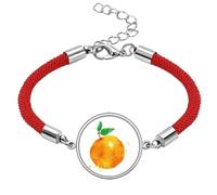 Orange Fruit Watercolor Illustration Pattern Lucky Red String Bracelet Rope Bracelet Handmade