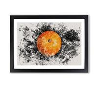 Orange Fruit Watercolour Framed Print | A2 Black Framed Wall Art | Ready to Hang | Modern Food Picture | Living Room Bedroom Lounge Office