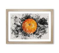 Orange Fruit Watercolour Framed Print | A2 Oak Framed Wall Art | Ready to Hang | Modern Food Picture | Living Room Bedroom Lounge Office