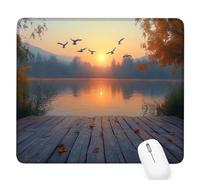 Orange Gaming Mouse Pad, Sunset Mouse Pad 300x250x3mm Mousepad Small Size Stitched Edge, Waterproof Non-Slip Rubber Base Mousemat Improves Accuracy and Speed, Desk Mat Laptop for Office and Home D-213