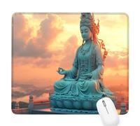 Orange Gaming Mouse Pad, Zen Mouse Pad 320x260x3mm Mousepad Small Size Stitched Edge, Waterproof Non-Slip Rubber Base Mousemat Improves Accuracy and Speed, Desk Mat Laptop for Office and Home D-323