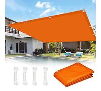 Orange Garden Sun Shade Sail 3.6m x 3.6m Polyester UV Block Waterproof Square Canopy with Ropes for Outdoor Patio Yard Party