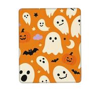 Orange Ghost Bat Large Gaming Mouse Pad Desk Mat Non-Slip Rubber Base | Keyboard mat and computer mat desk pad with 100% polyester top, full-area print, rubber base for mouse pads at work or play.