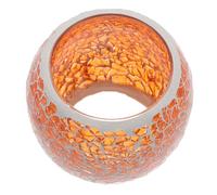 Orange Glass Candleholder Decor for Wedding Banquet Table | Mosaic Style, Romantic Artistic Look, Candle Holding, Distinctive Appearance, Desktop Display, Orange Finish