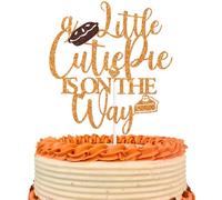 Orange Glitter A Little Cutie Pie is on the Way Cake Topper, Sweet As Pie/Sweet Little Pumpkin, Pumpkin Cutie Pie Themed Baby Shower Party Decorations Supplies