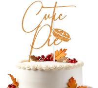 Orange Glitter Cutie Pie Cake Topper, Sweet As Pie/Sweet Little Pumpkin, Pumpkin Cutie Pie Themed Baby Shower Party Decorations Supplies