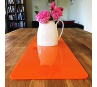 Orange Gloss Finish Rectangular Acrylic Table Runners / Serving Mats / Table Protectors (58cm x 38m 23"x15")