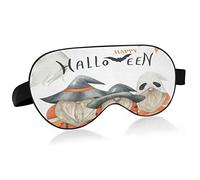 Orange Gnome Halloween Theme Breathable Sleeping Eyes Mask, Cool Feeling Eye Sleep Cover for Summer Rest, Elastic Contoured Blindfold for Women & Men Travel