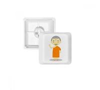 Orange Gown Monk Nepal Cartoon PBT Keycaps for Mechanical Keyboard White OEM No Marking Print