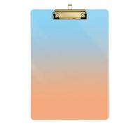 Orange Gradient Pure Acrylic organizing clipboard Standard Letter A4 Size Hard Board for Football Softball Coaching Gold 12x9in Tabla para escribir