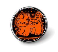 Orange Graffiti Badges Pin, Personalized Exquisite Round Badge, 1 Inch Button Pins for Women And Men, Decorative Metal Round Brooch for Clothing, Backpacks, And Hats