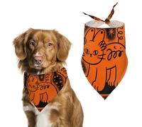 Orange Graffiti Dog Bandana, Soft Breathable Pet Scarf, Personalized Dog Bib Kerchief for Small Medium Large Dogs Cats, Exquisite Pet Neckerchief for Daily Wear, Travel, Party