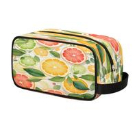 Orange Grapefruit Lemon Slices Toiletry Bag for Travel, Cosmetic Makeup Bag Waterproof Polyester Shaving Bag for Men Women Kids, Portable Organizer for Bathroom Gym Vacation