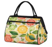 Orange Grapefruit Lemon Slices Travel Sports Bag for Women Men, Large Capacity Weekender Duffel Bag Waterproof Carry On Overnight Bag for Gym Travel Outdoor Activities