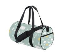 Orange-Green Cartoon Clouds Large Capacity Duffel Bags Hiking Weekender Travel Overnight Bag