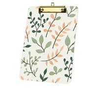 Orange Green Eucalyptus Acrylic Clipboard with Gold Low Profile Clip Clip Boards A4 Decor Office Stationery Gift Clipboards for Teacher Nurses Woman Men Teens Birthdays Valentins Easter