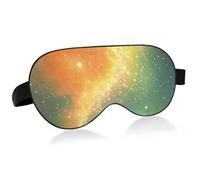 Orange Green Romantic Starry Sky Universe Travel Essential Eye mask Sleep with Elastic Adjustable Band Blackout Reusable Eye Cover Men Public Transportation